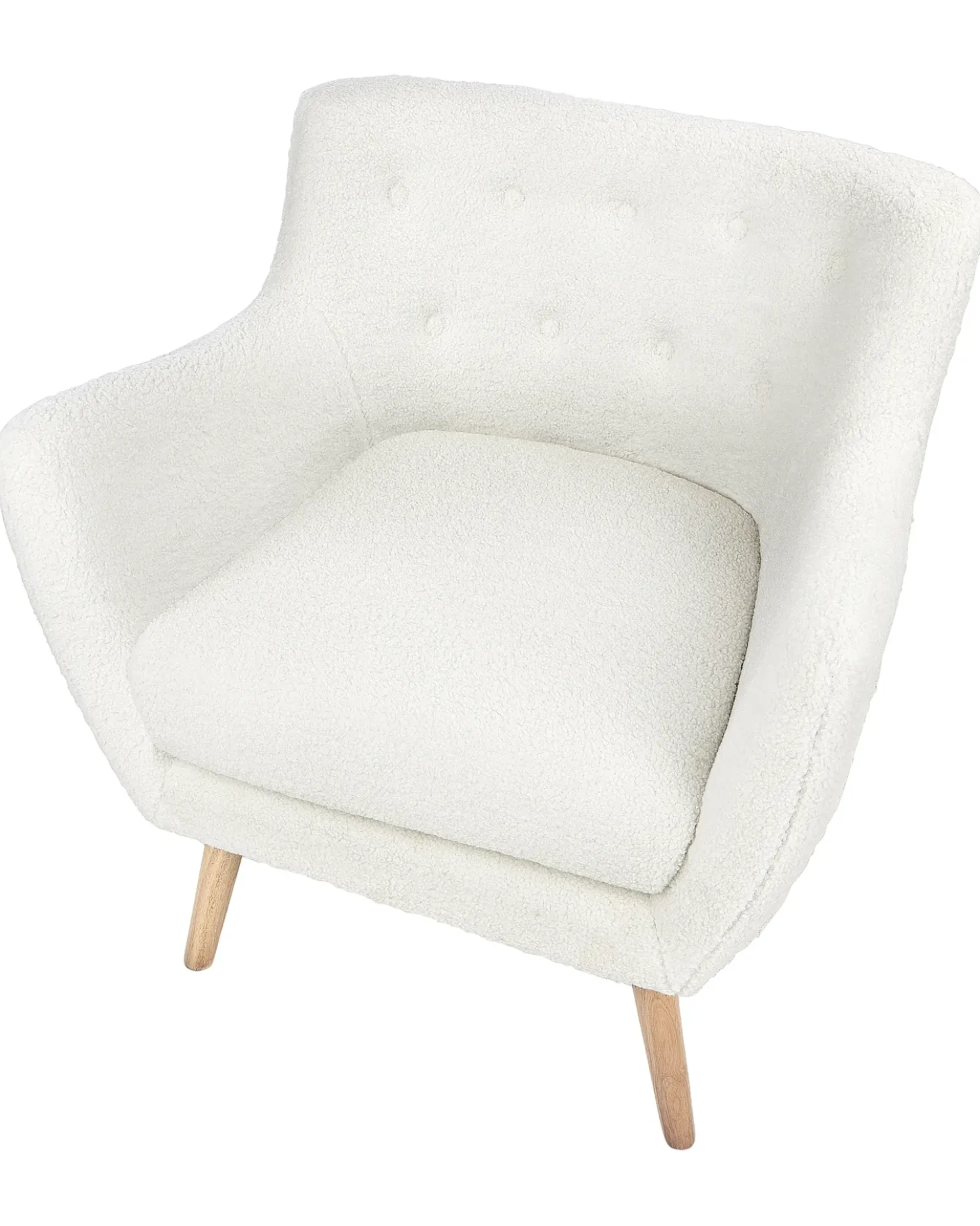 Poltrona DRAMMEN Bouclé Bianco