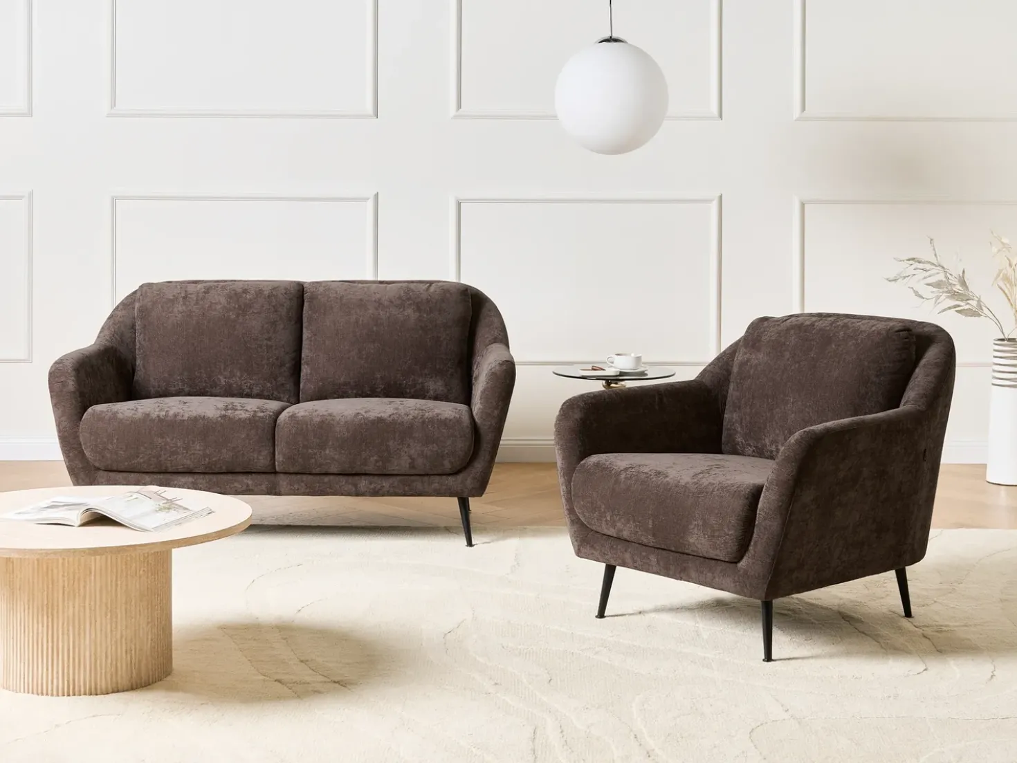 Poltrona EIBY Ciniglia Marrone scuro