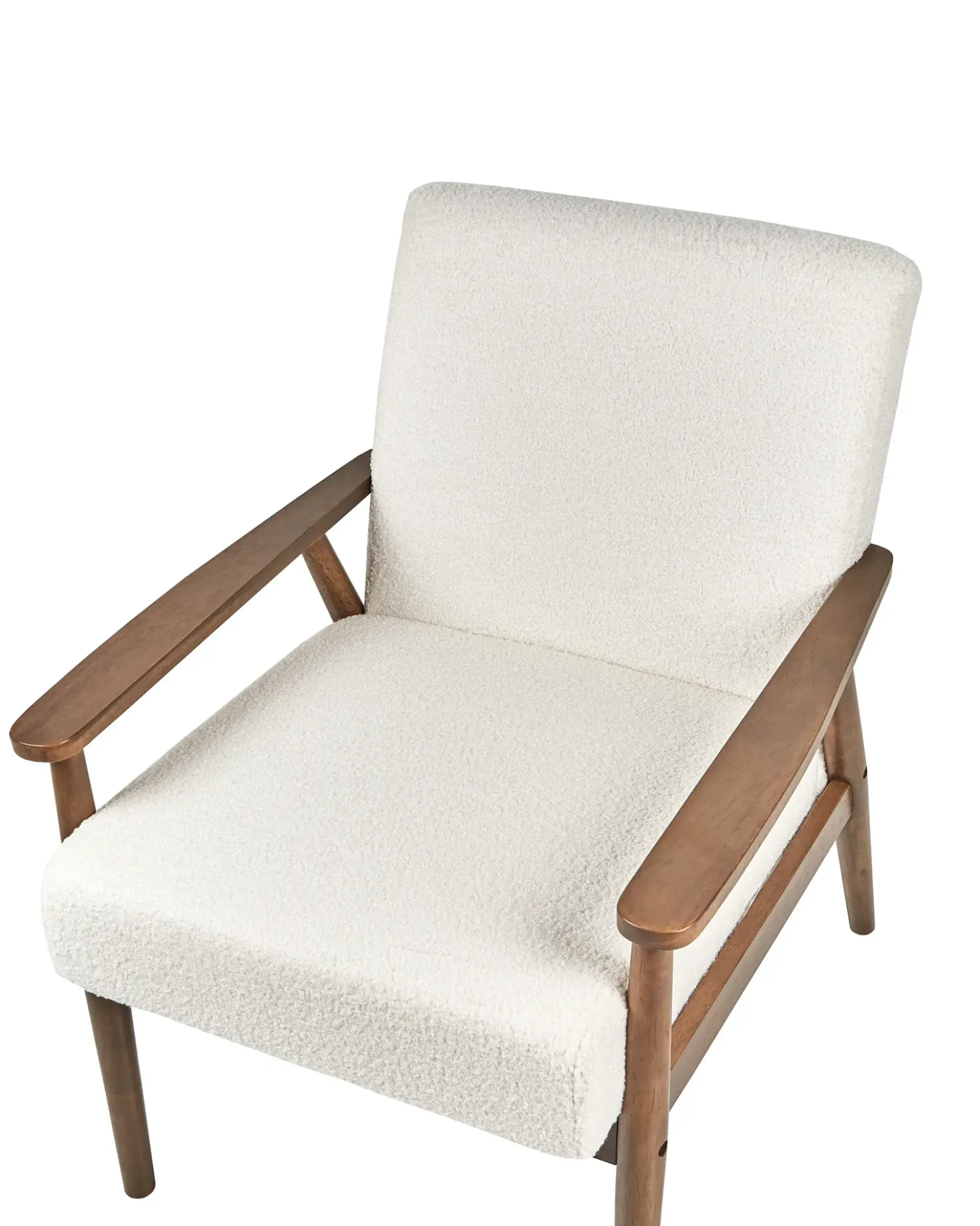 Poltrona ESRUM Bouclé Marrone scuro/Bianco