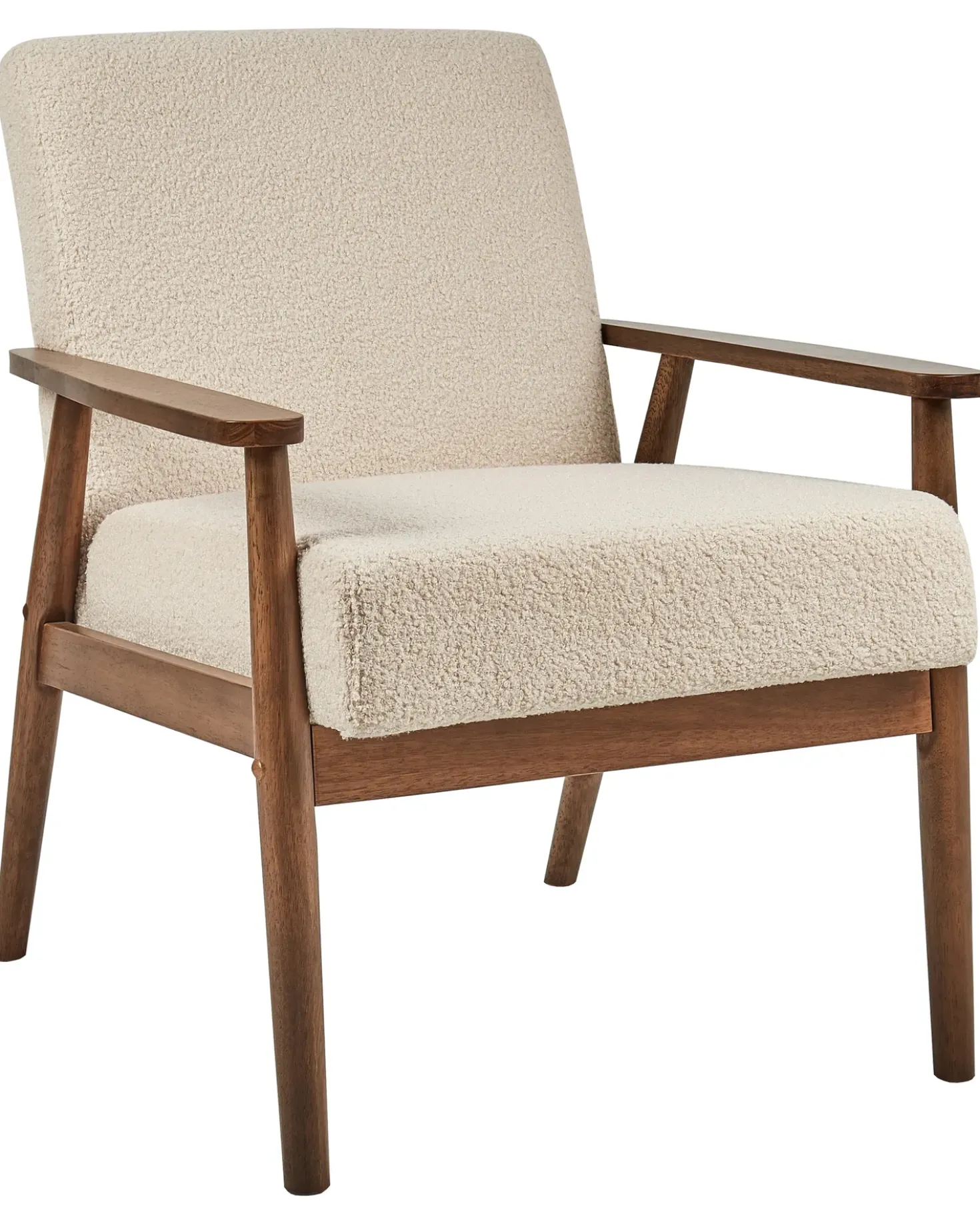 Poltrona ESRUM Bouclé Marrone scuro/Beige