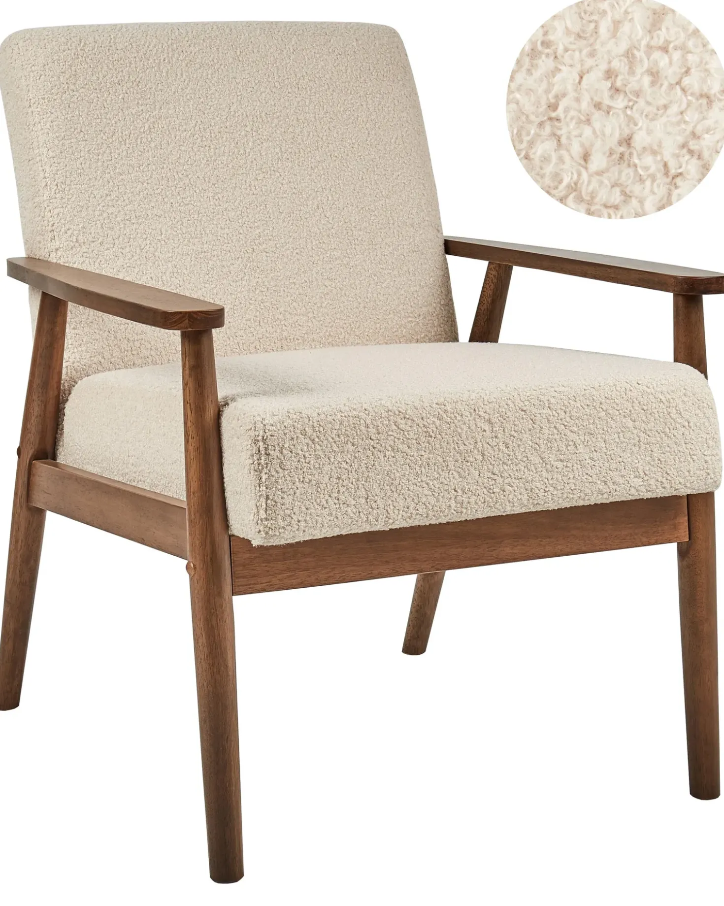 Poltrona ESRUM Bouclé Marrone scuro/Beige