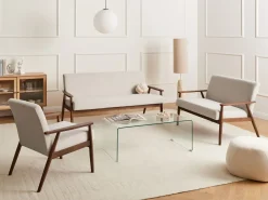 Poltrona ESRUM Tessuto Marrone scuro/Beige