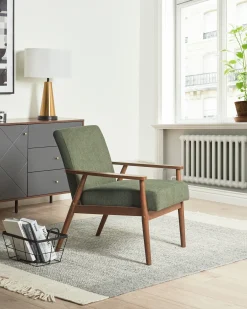 Poltrona ESRUM Tessuto Marrone scuro/Verde