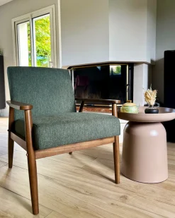 Poltrona ESRUM Tessuto Marrone scuro/Verde