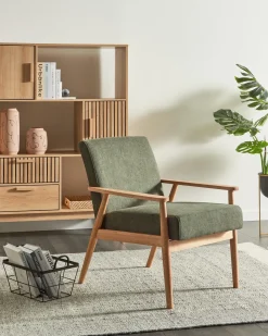 Poltrona ESRUM Tessuto Marrone chiaro/Verde