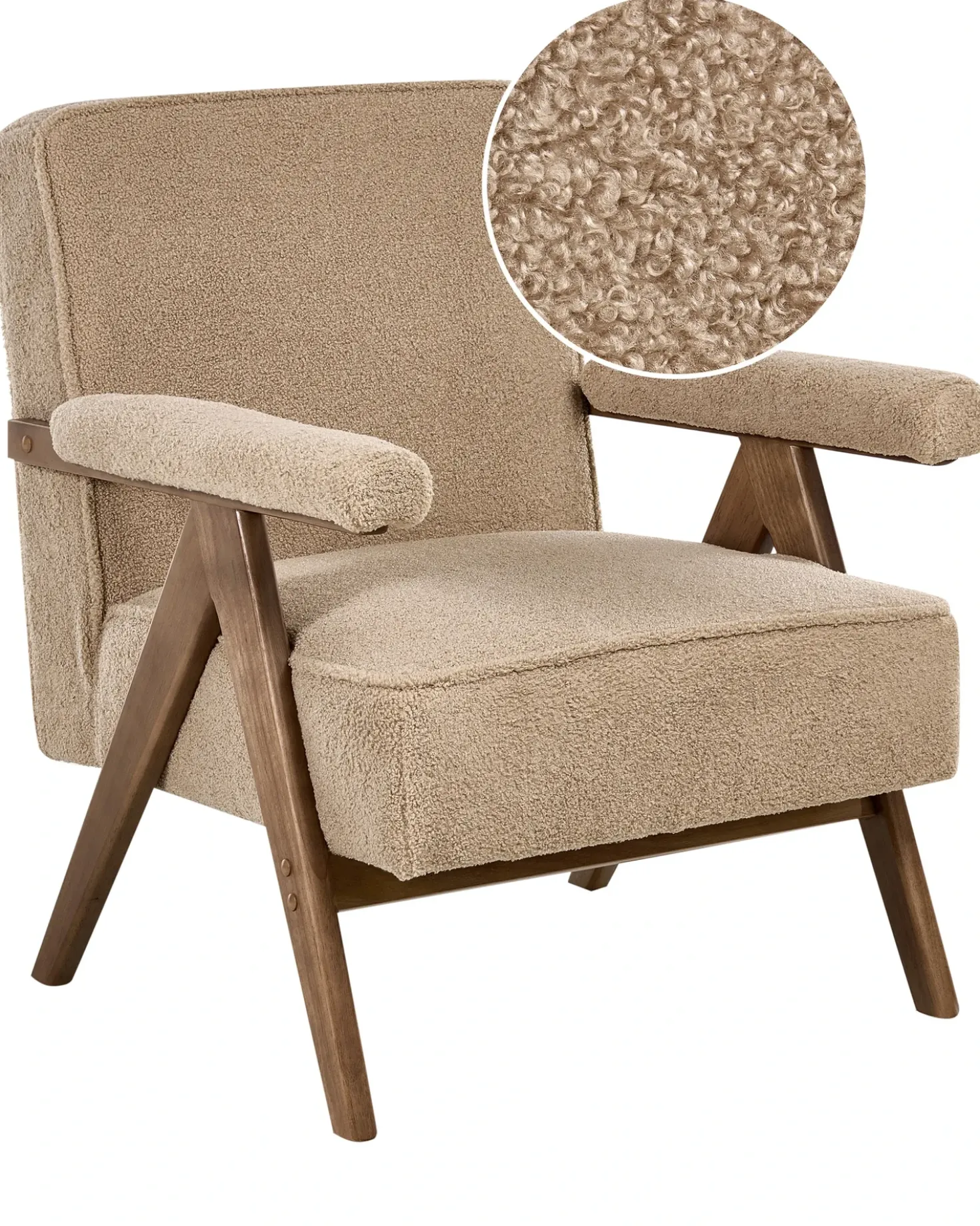 Poltrona EVJE Bouclé Beige sabbia
