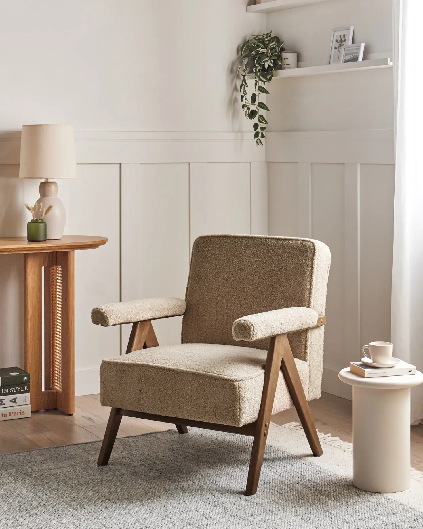 Poltrona EVJE Bouclé Beige sabbia