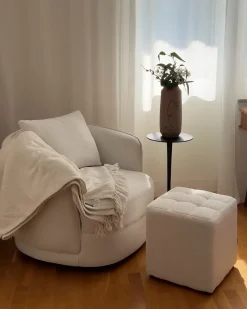 Poltrona girevole ANDALEN Tessuto Bianco sporco