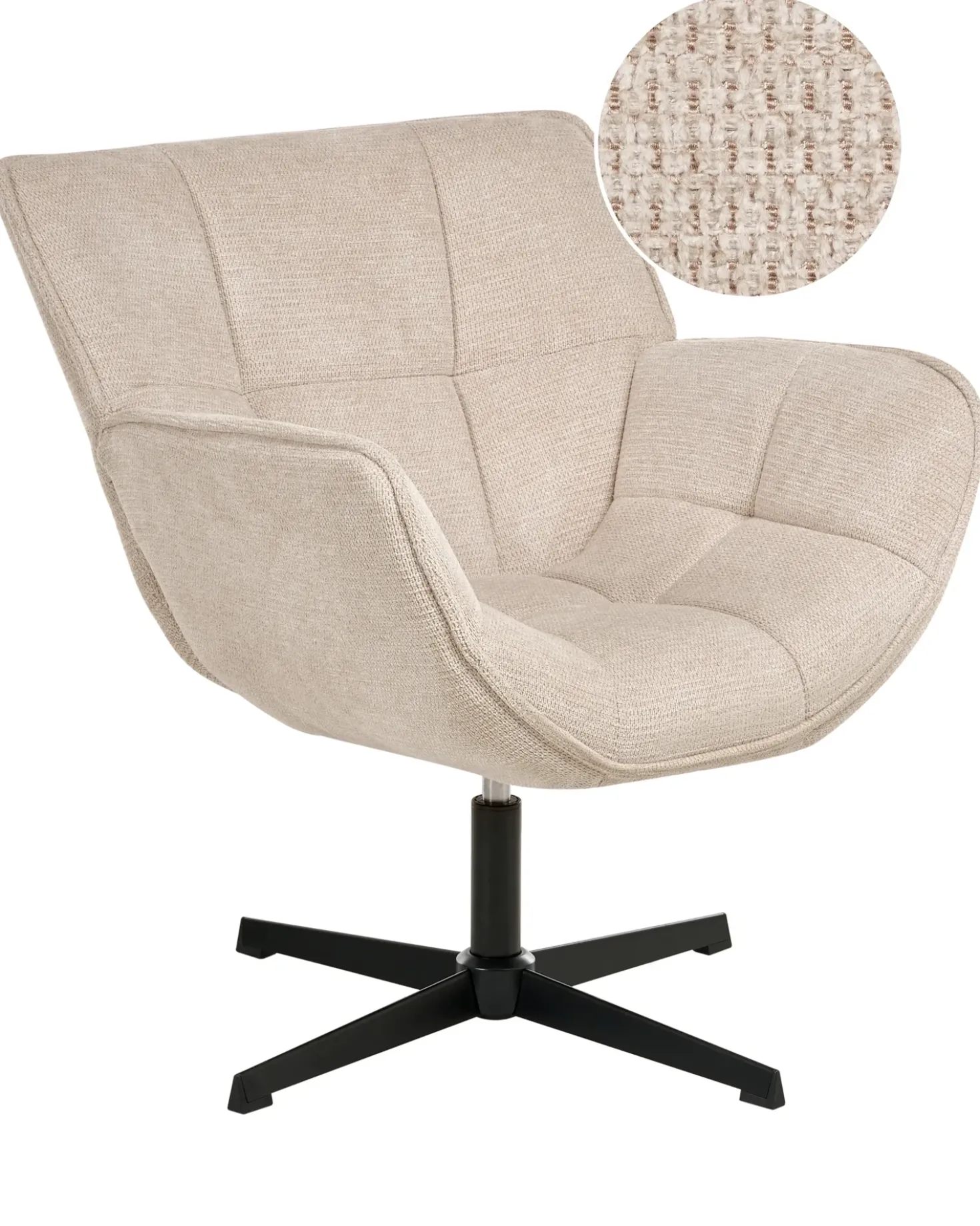 Poltrona girevole AUMA Tessuto Beige