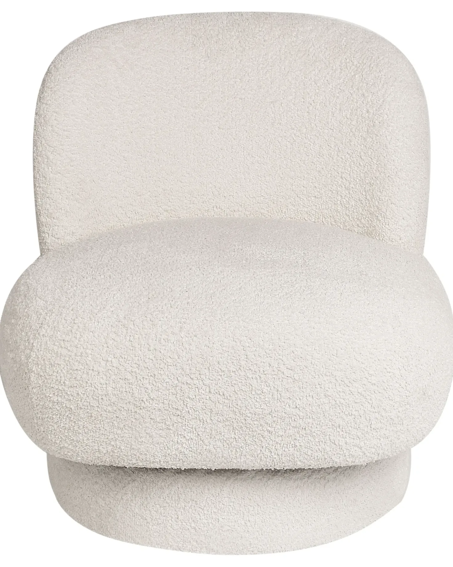 Poltrona girevole AYLO Bouclé Bianco sporco
