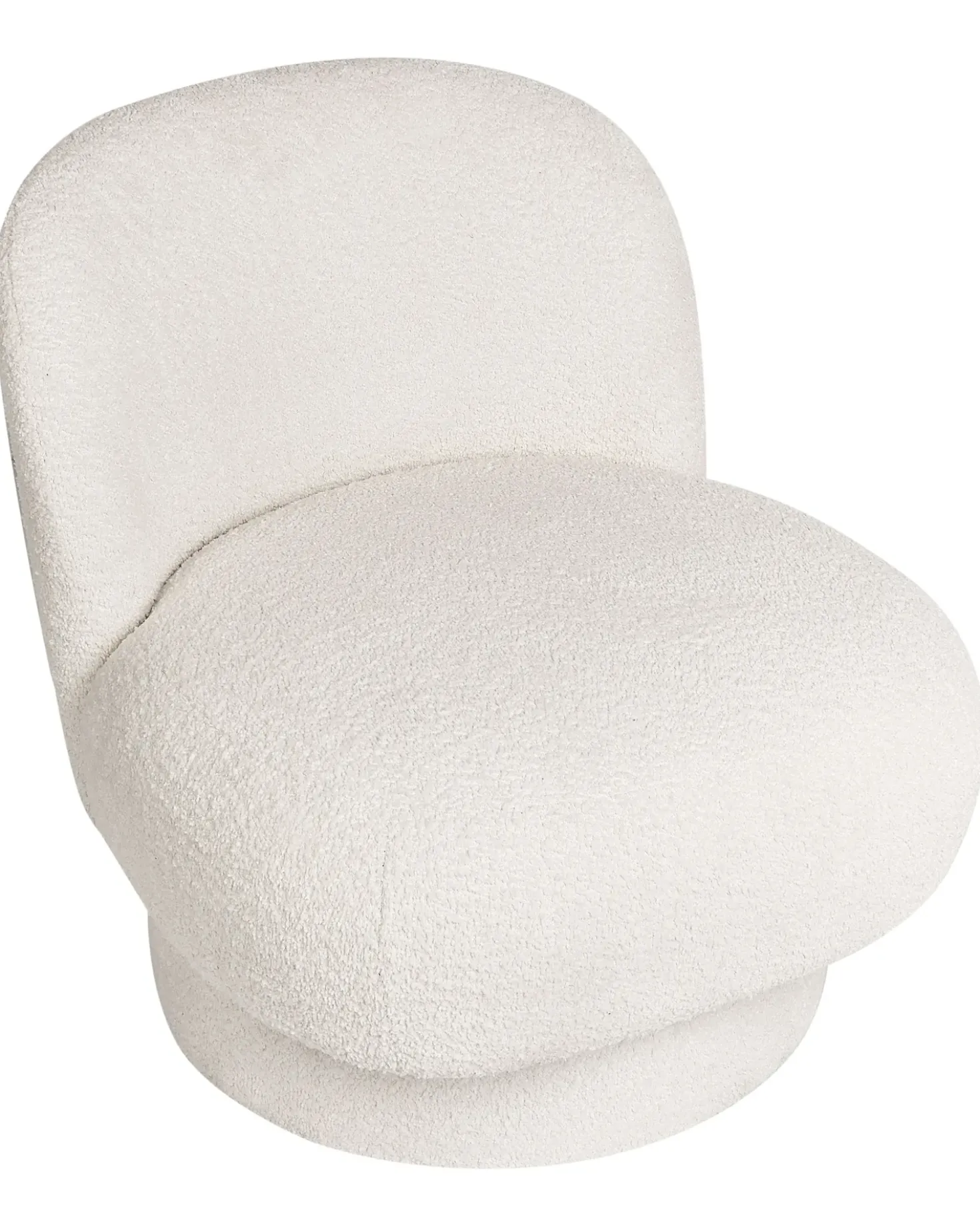 Poltrona girevole AYLO Bouclé Bianco sporco