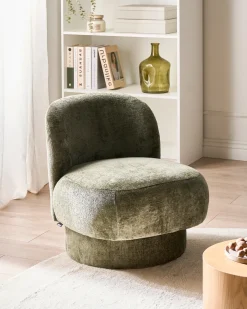 Poltrona girevole AYLO Ciniglia Verde