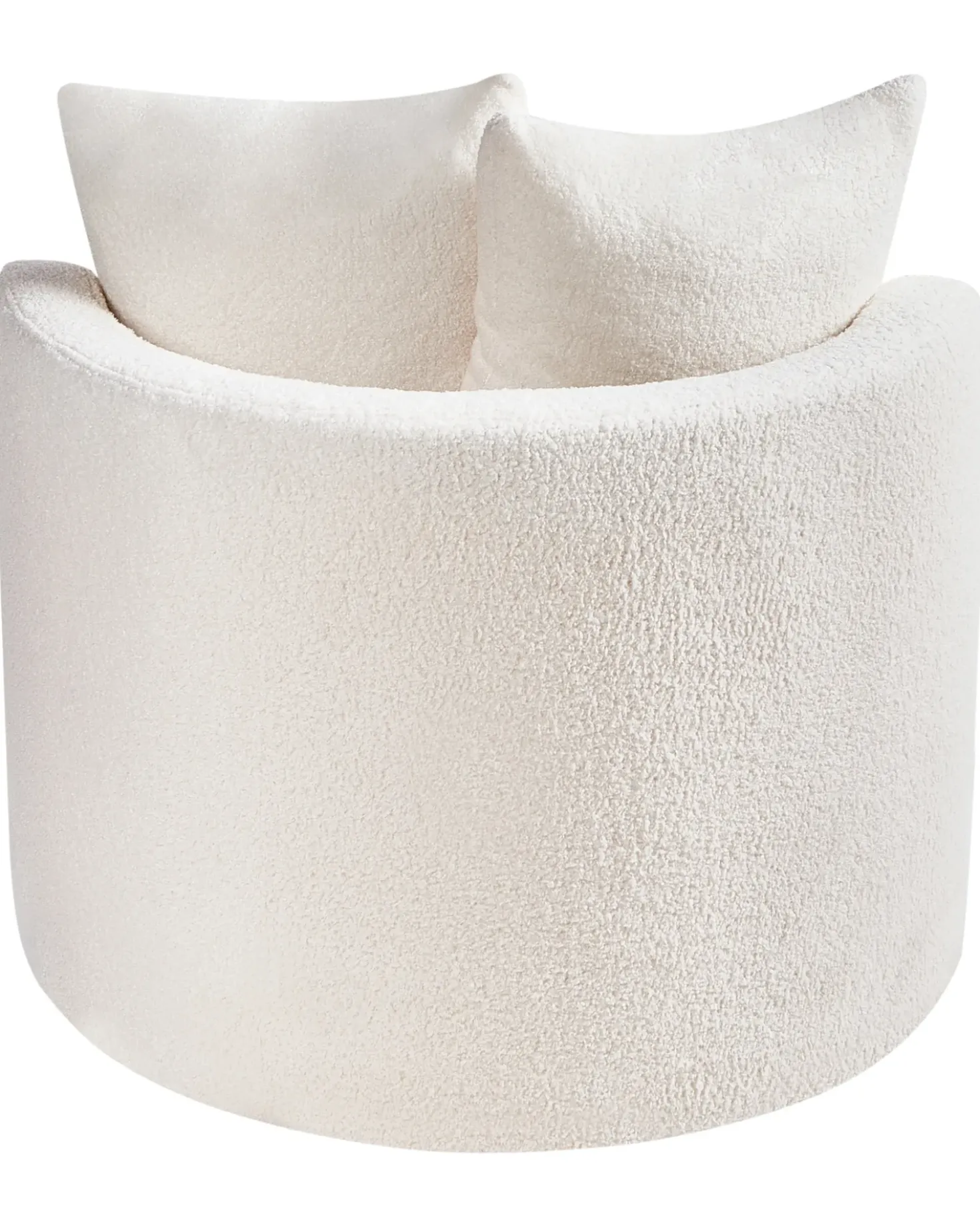 Poltrona girevole DALBY Bouclé Bianco