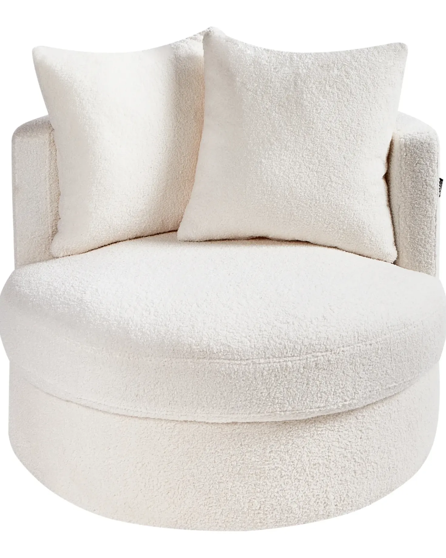 Poltrona girevole DALBY Bouclé Bianco