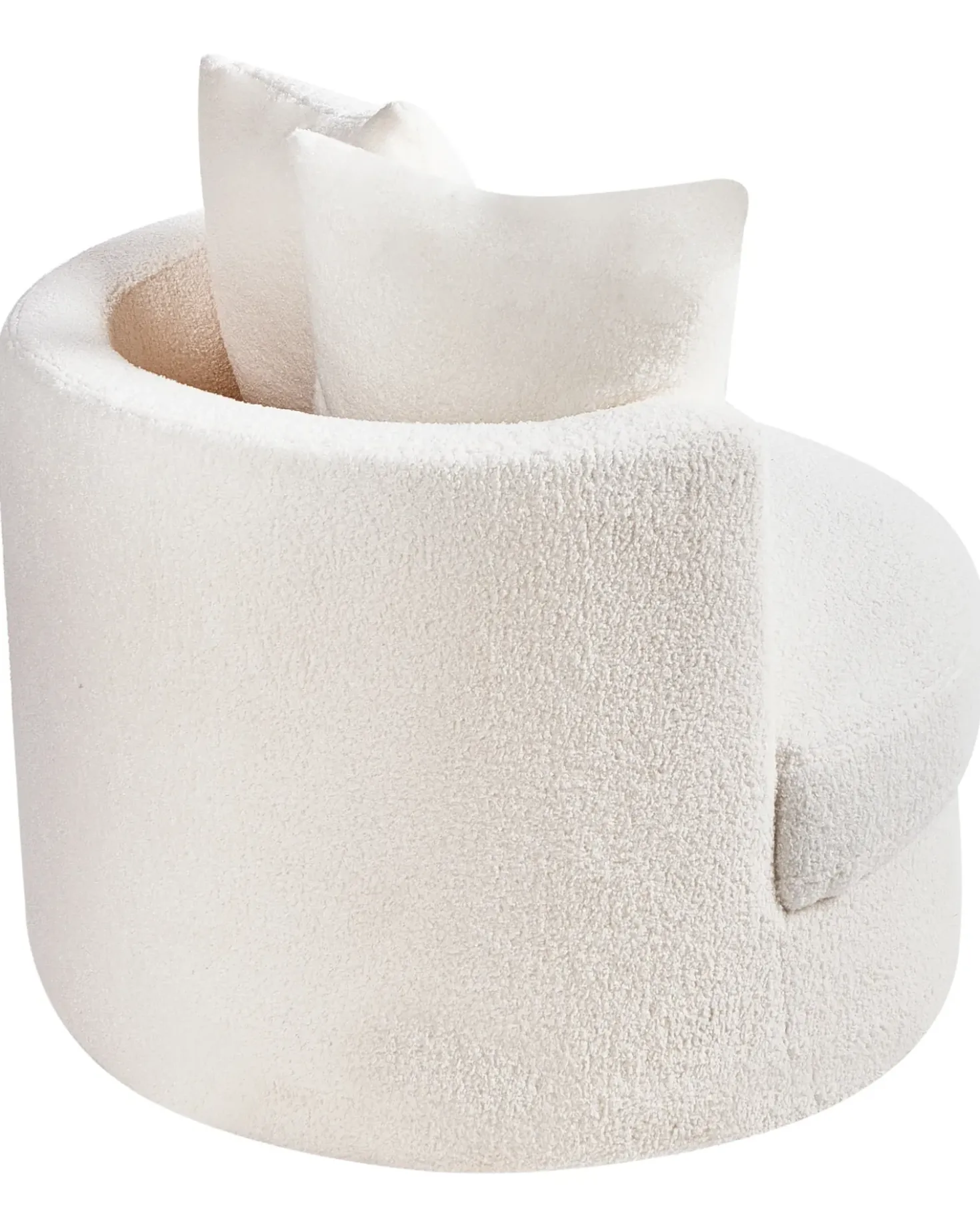 Poltrona girevole DALBY Bouclé Bianco