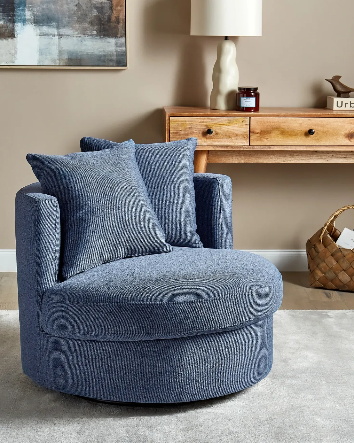 Poltrona girevole DALBY Tessuto Blu scuro