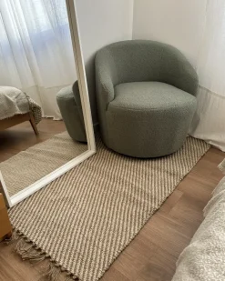 Poltrona girevole DAVIK Bouclé Verde chiaro