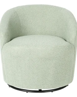 Poltrona girevole DAVIK Bouclé Verde chiaro