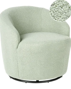 Poltrona girevole DAVIK Bouclé Verde chiaro
