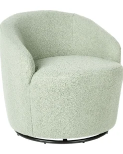 Poltrona girevole DAVIK Bouclé Verde chiaro