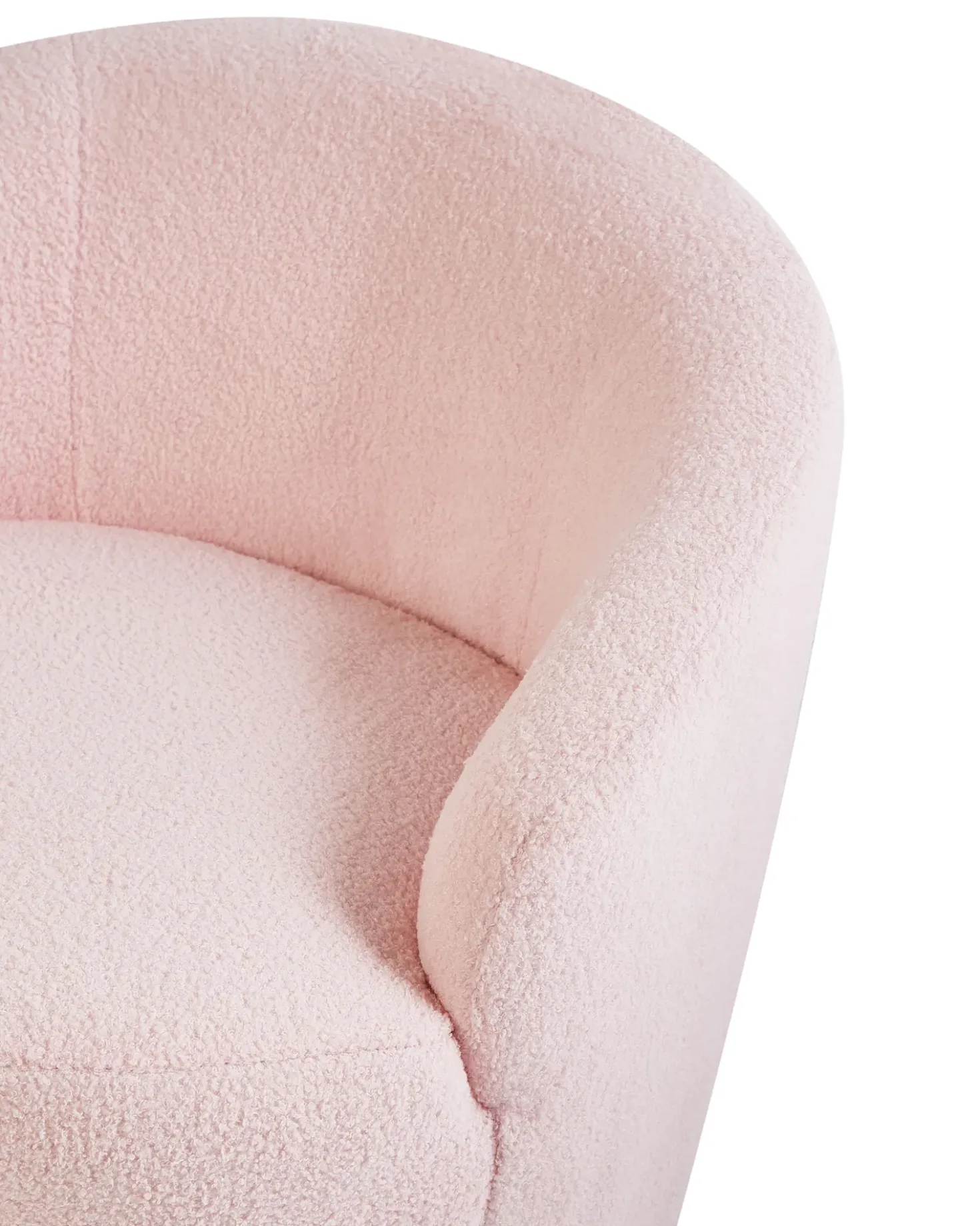 Poltrona girevole DAVIK Bouclé Rosa pastello