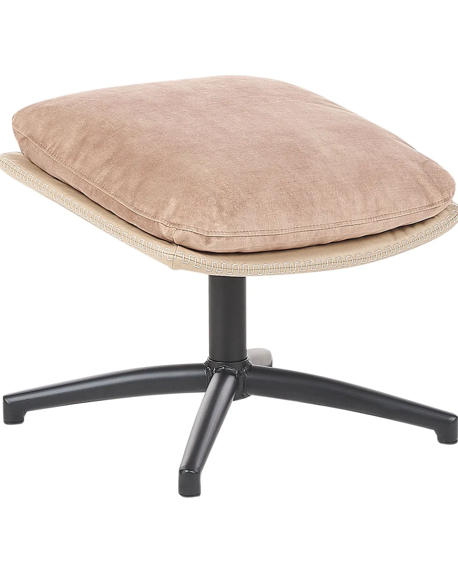 Poltrona girevole EIDE con poggiapiedi Velluto Beige sabbia