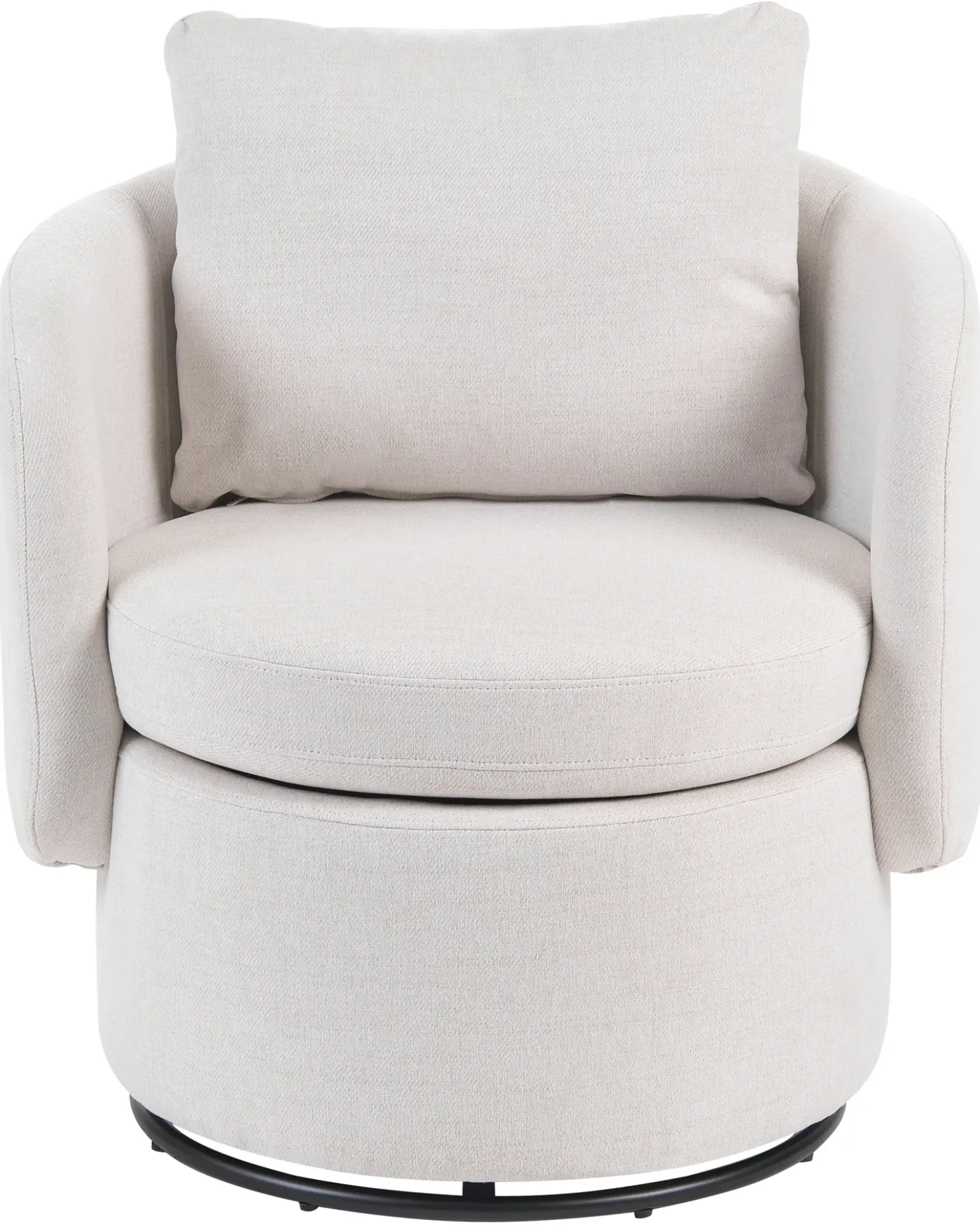 Poltrona girevole HORSENS con contenitore Tessuto Bianco sporco