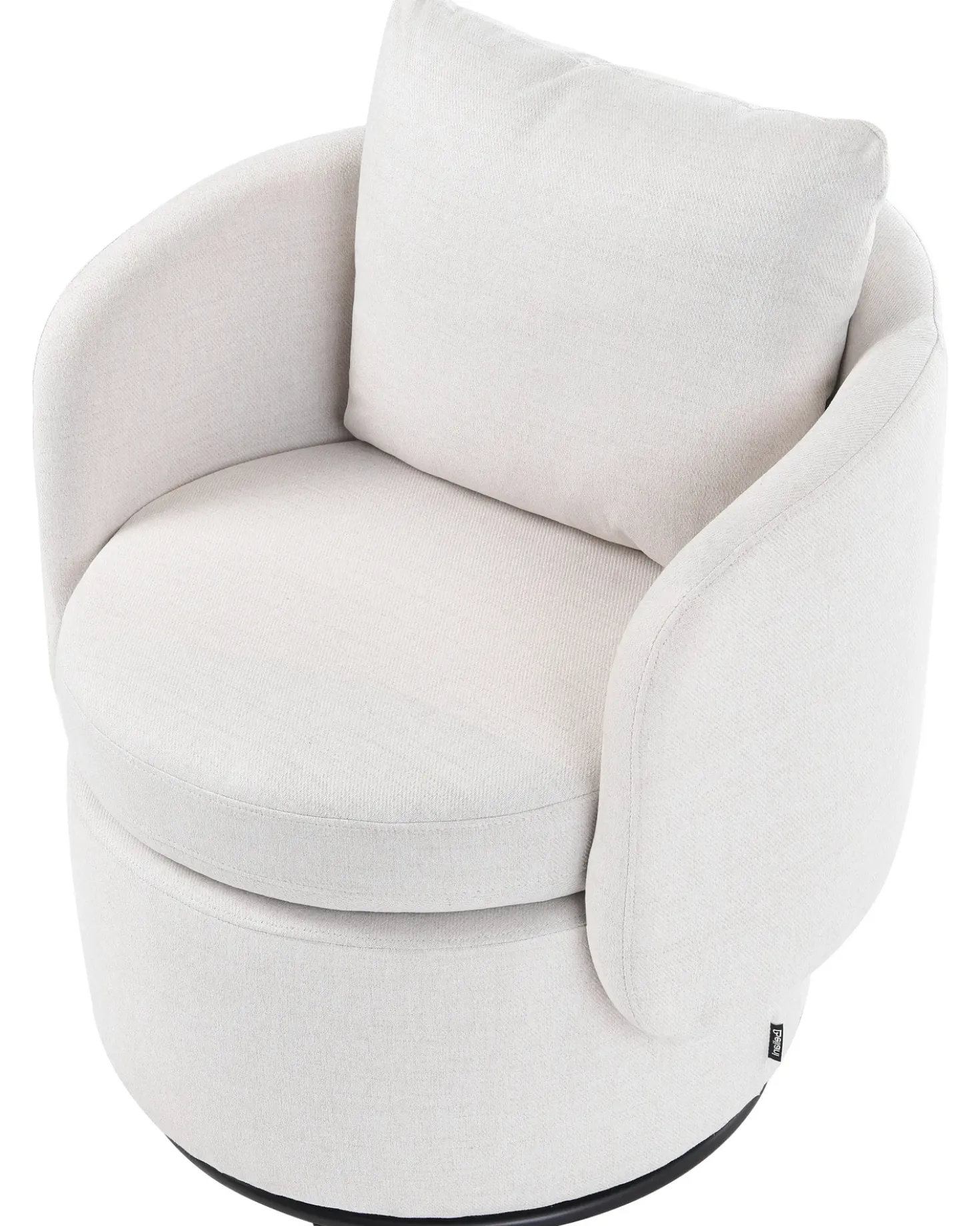 Poltrona girevole HORSENS con contenitore Tessuto Bianco sporco