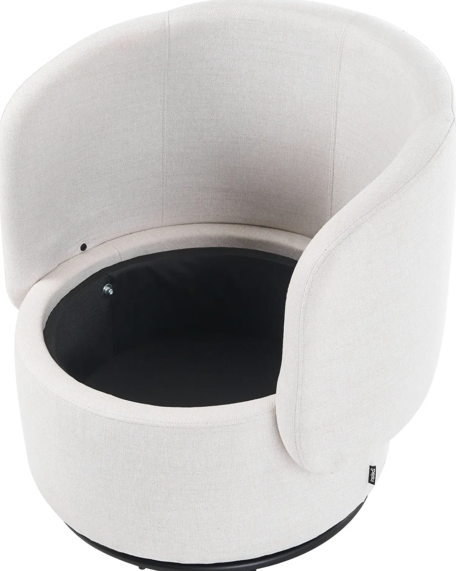 Poltrona girevole HORSENS con contenitore Tessuto Bianco sporco