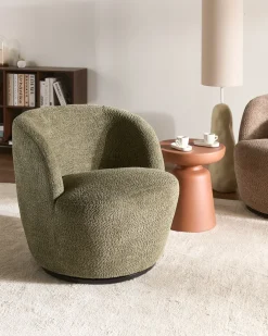 Poltrona girevole KUOLPA Ciniglia Verde scuro