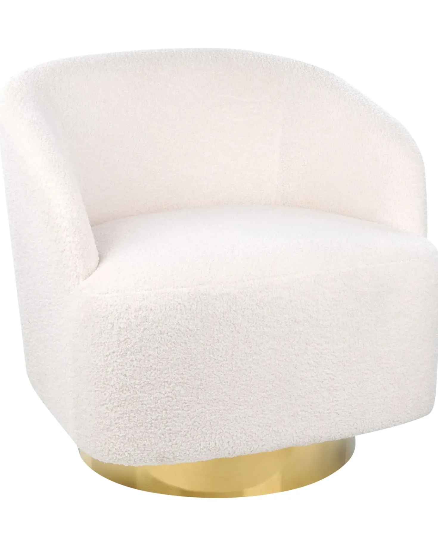 Poltrona girevole LAVIK Bouclé Bianco sporco