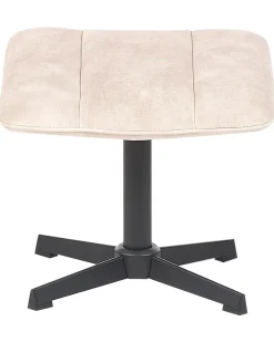 Poltrona girevole LIA con poggiapiedi Velluto Beige