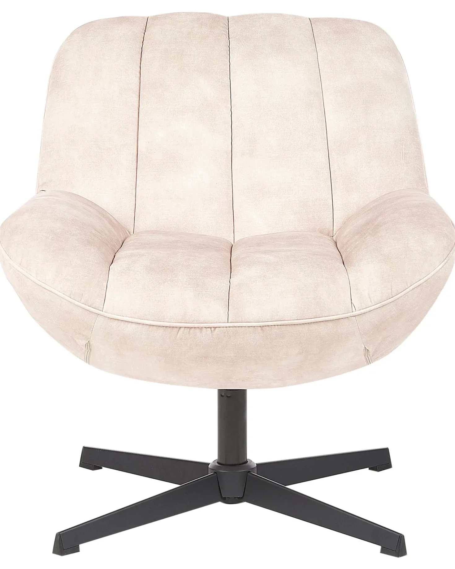 Poltrona girevole LIA con poggiapiedi Velluto Beige