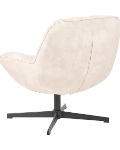Poltrona girevole LIA con poggiapiedi Velluto Beige