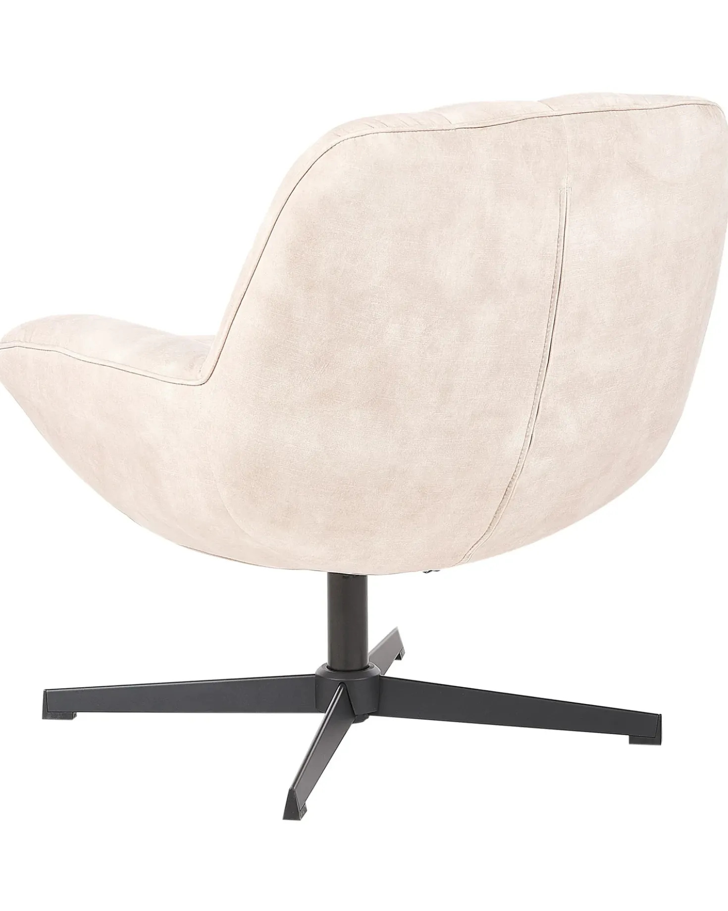 Poltrona girevole LIA con poggiapiedi Velluto Beige