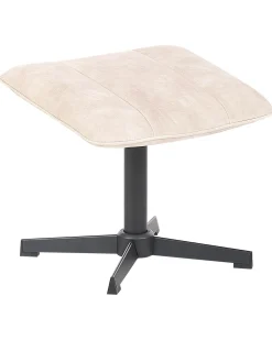 Poltrona girevole LIA con poggiapiedi Velluto Beige