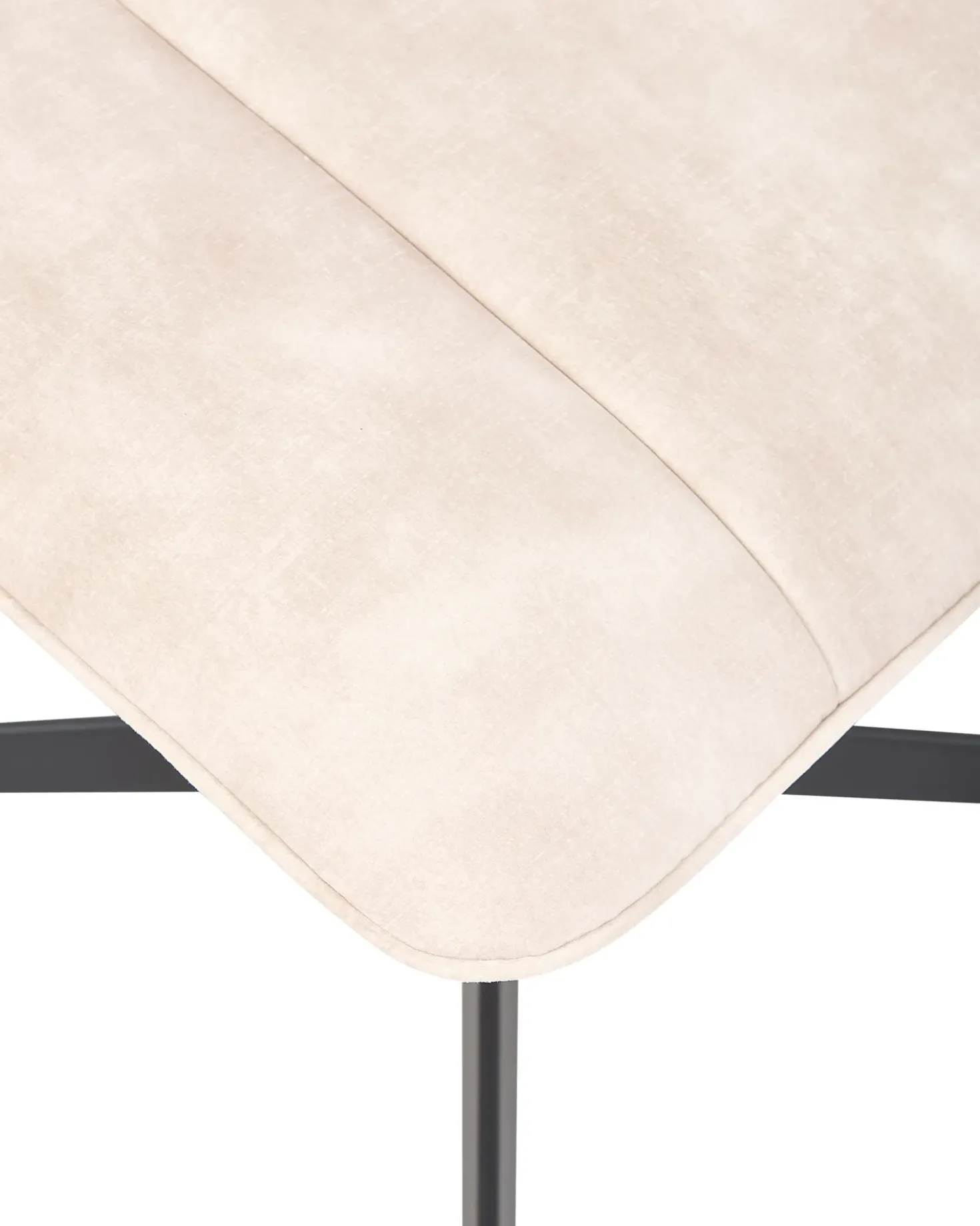 Poltrona girevole LIA con poggiapiedi Velluto Beige