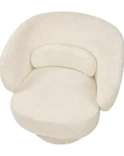 Poltrona girevole LIEKSA Bouclé Bianco sporco