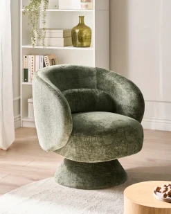 Poltrona girevole LIEKSA Ciniglia Verde