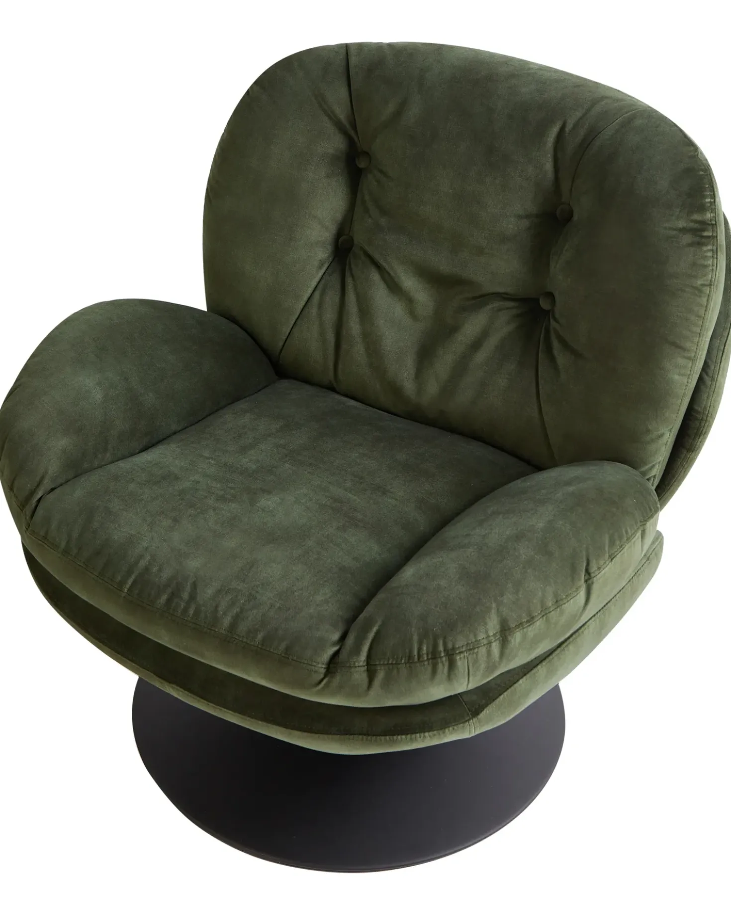 Poltrona girevole NOLVIK Velluto Verde scuro