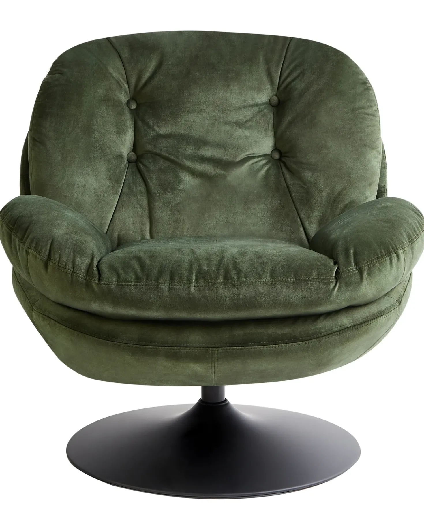Poltrona girevole NOLVIK Velluto Verde scuro