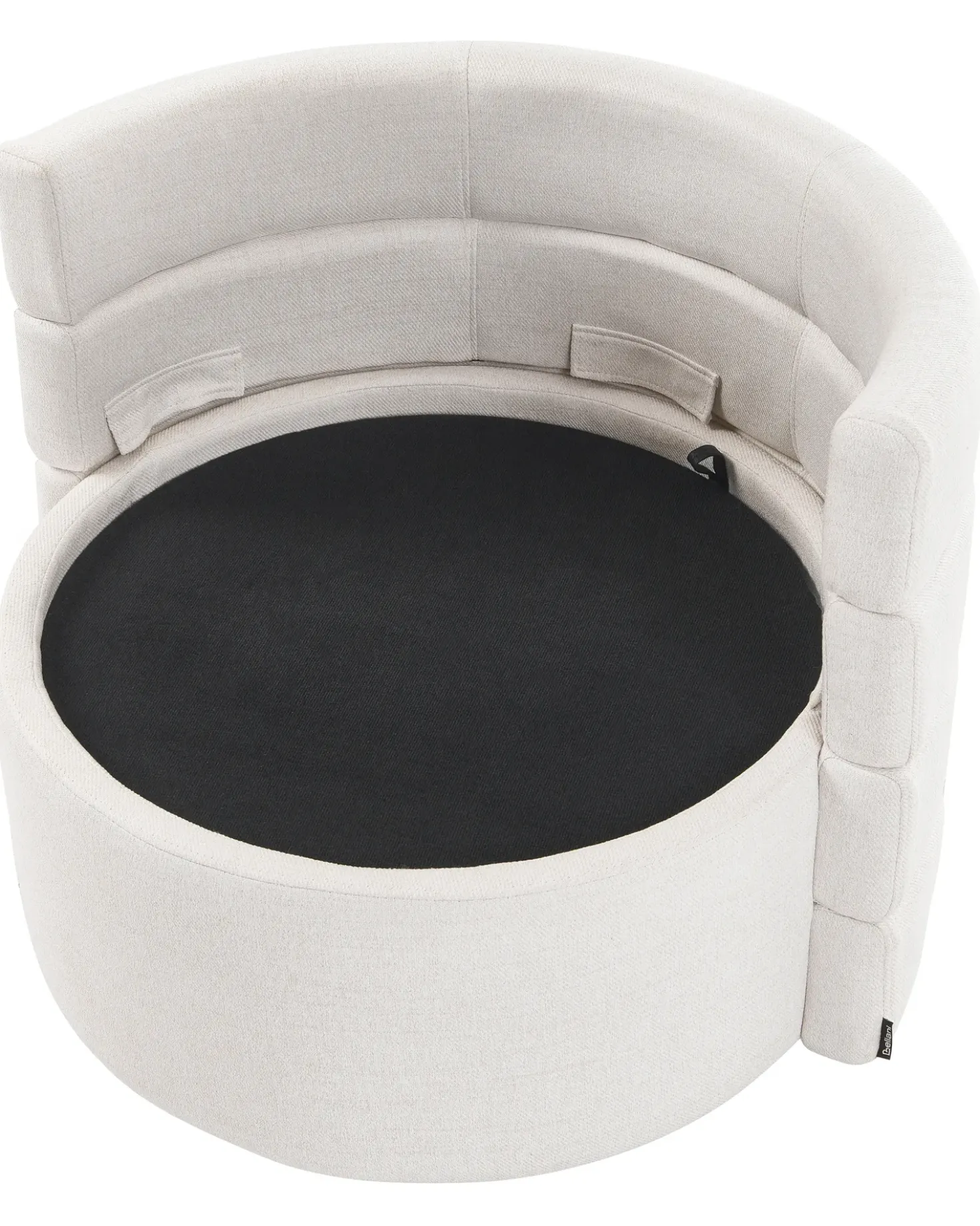 Poltrona girevole RANDERS con contenitore Tessuto Bianco sporco