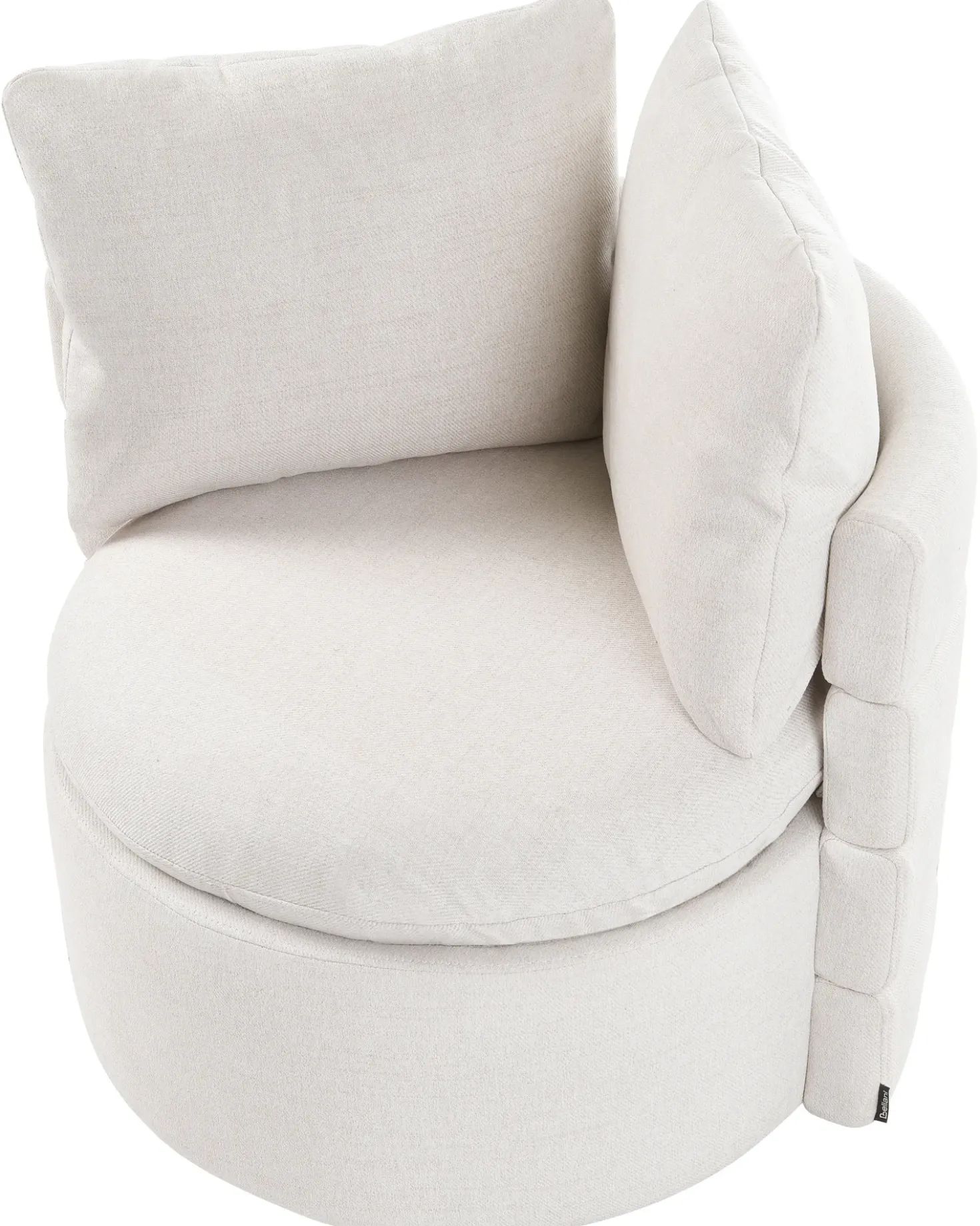 Poltrona girevole RANDERS con contenitore Tessuto Bianco sporco