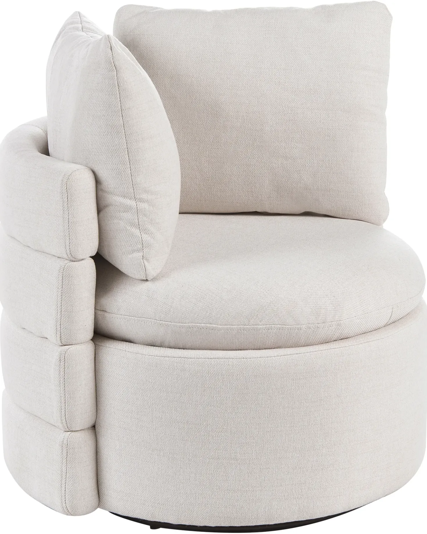 Poltrona girevole RANDERS con contenitore Tessuto Bianco sporco