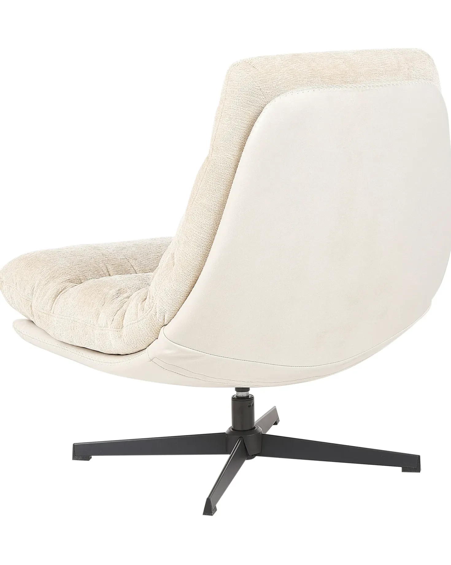 Poltrona girevole TOVIK con poggiapiedi Ciniglia Beige chiaro