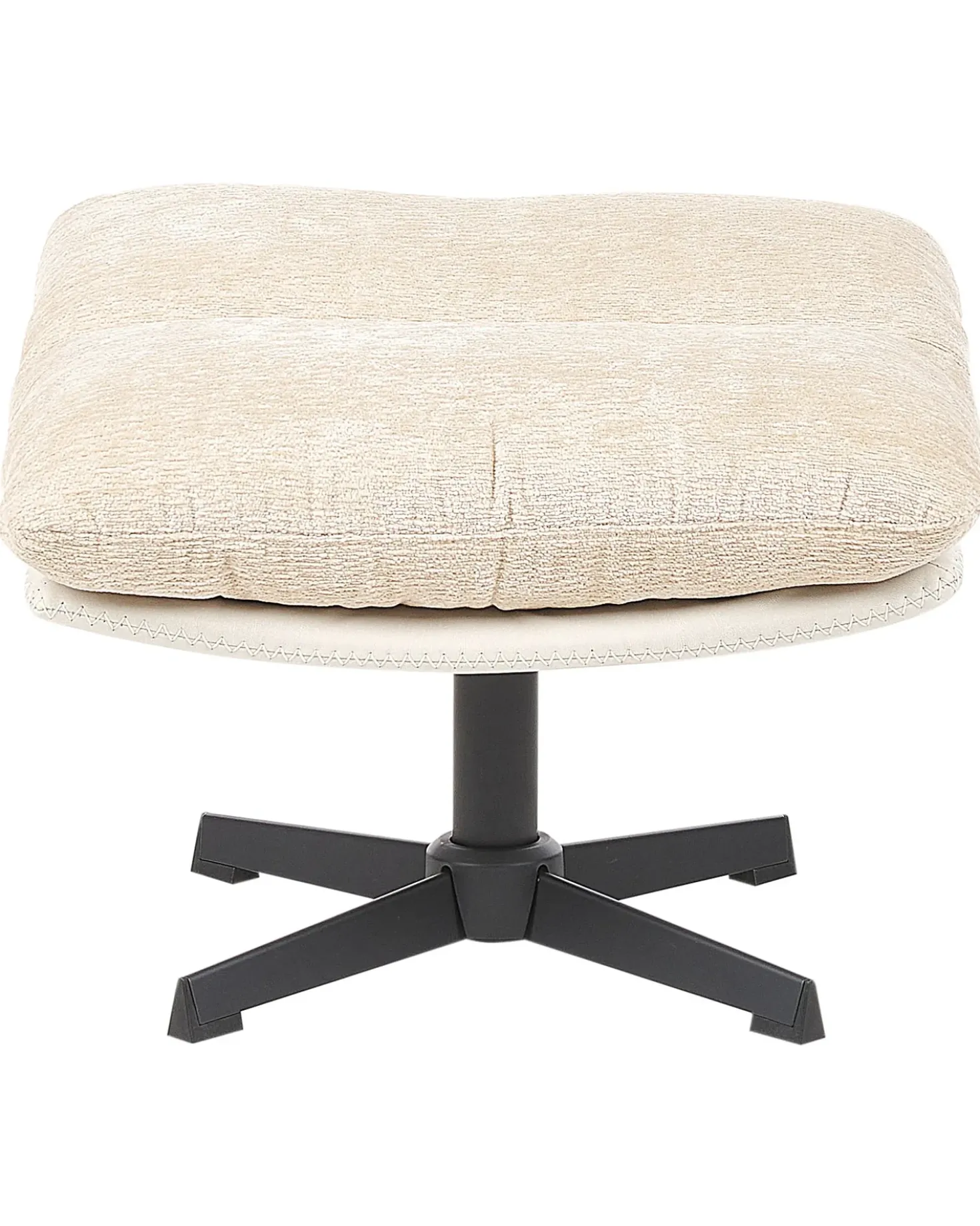 Poltrona girevole TOVIK con poggiapiedi Ciniglia Beige chiaro
