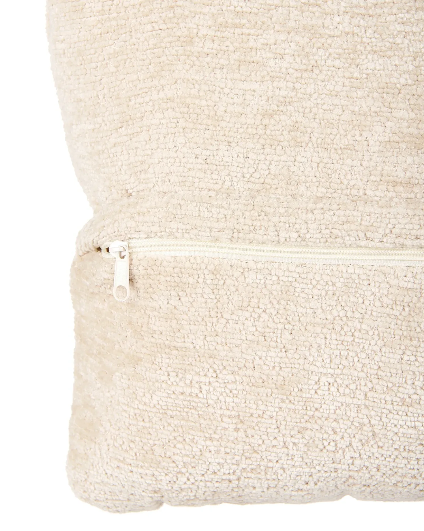 Poltrona girevole TOVIK con poggiapiedi Ciniglia Beige chiaro
