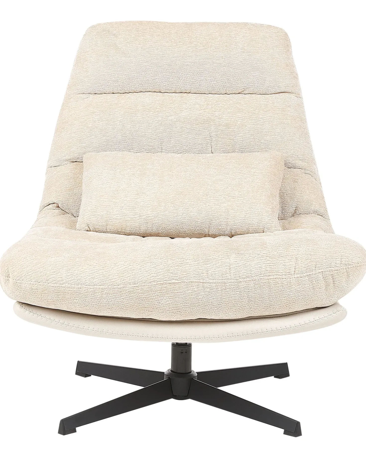 Poltrona girevole TOVIK con poggiapiedi Ciniglia Beige chiaro