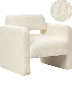 Poltrona HALLSBERG Bouclé Bianco sporco