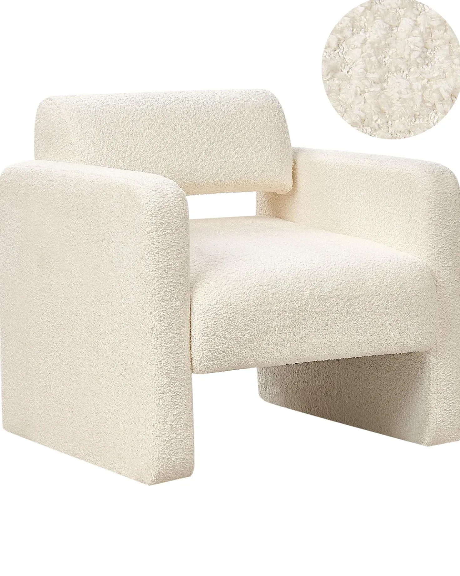 Poltrona HALLSBERG Bouclé Bianco sporco